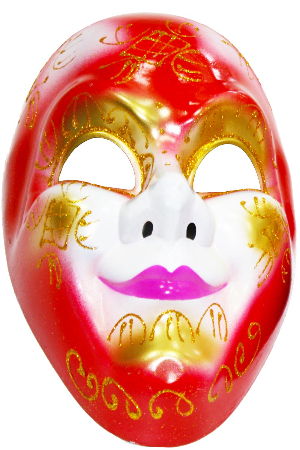 MASCHERA VENEZIANO VISO ROSSO